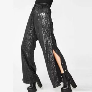 Fila Black Lena Flared Tear Away Pants